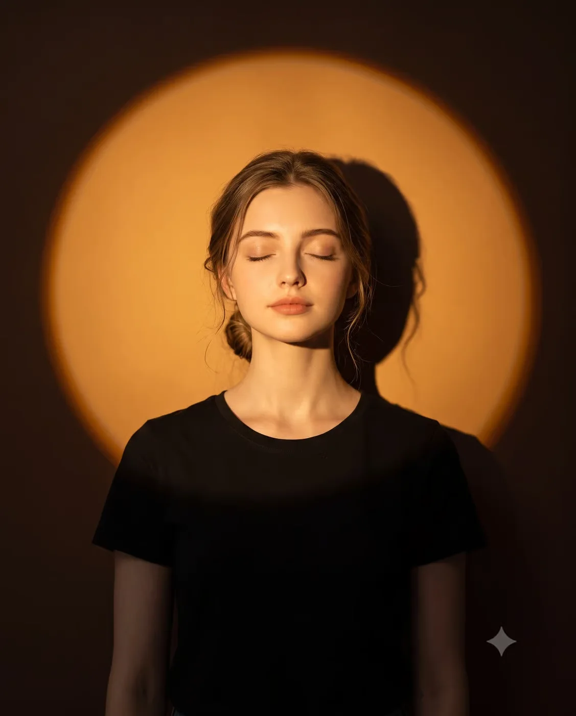 Amber Circular Spotlight on Face
