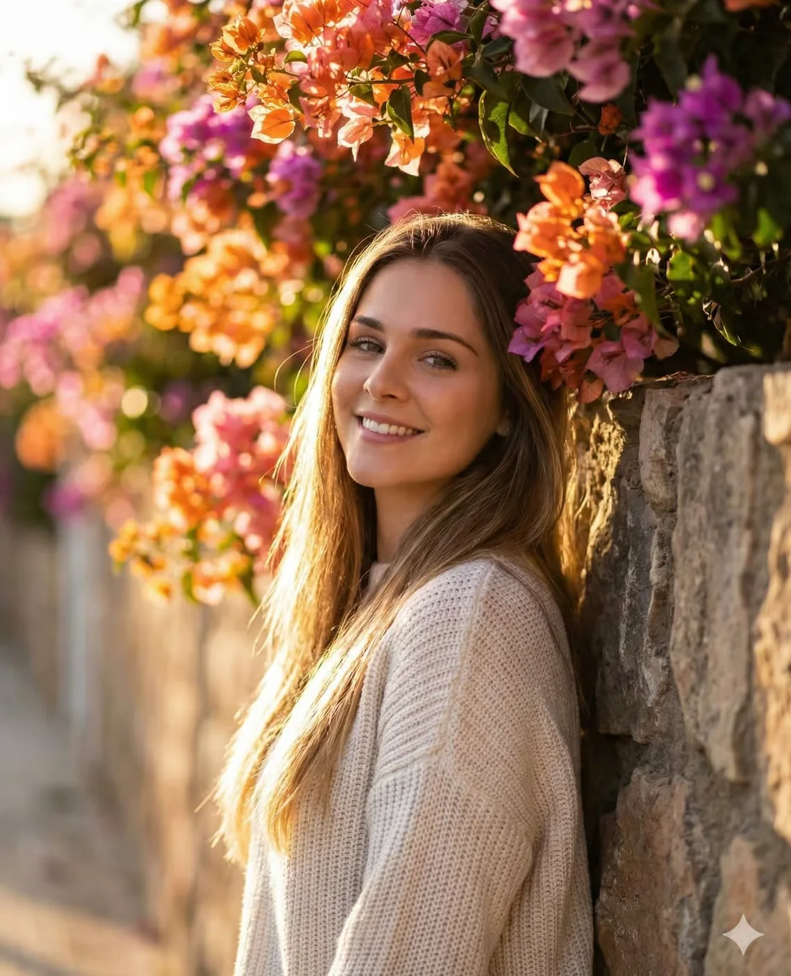 Golden hour floral portrait