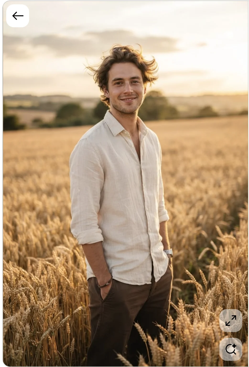Golden Hour Portrait in Wheat Field