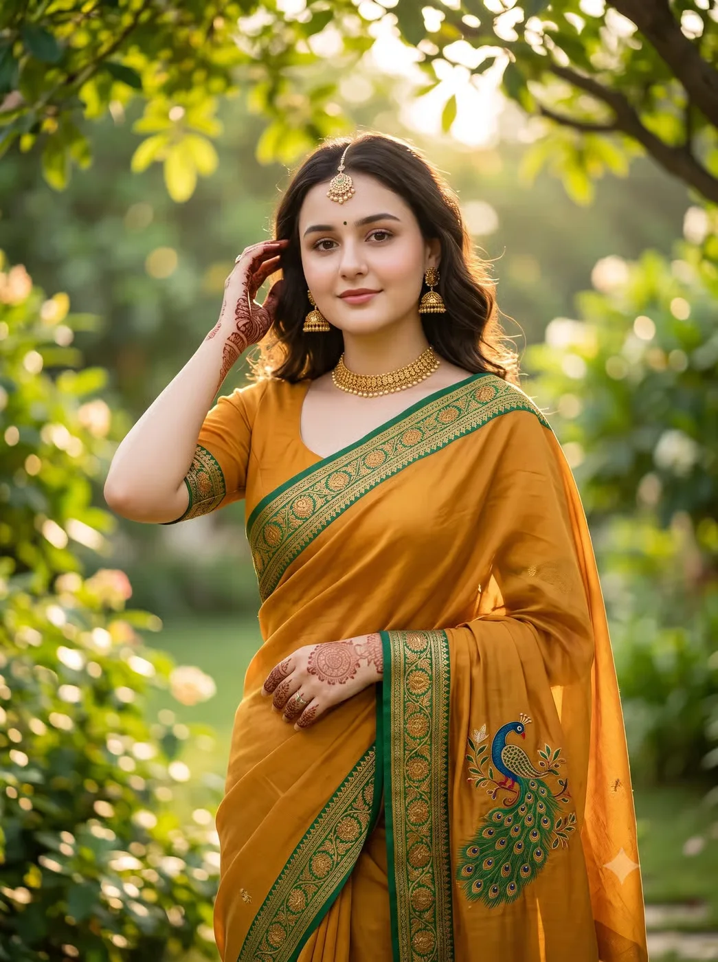 Mustard Yellow Saree Elegance