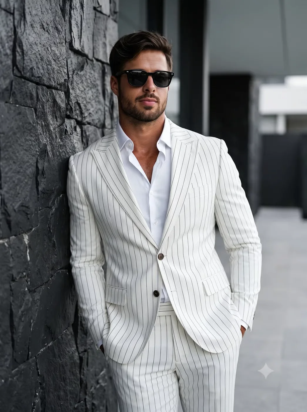 The White Pinstripe Suit